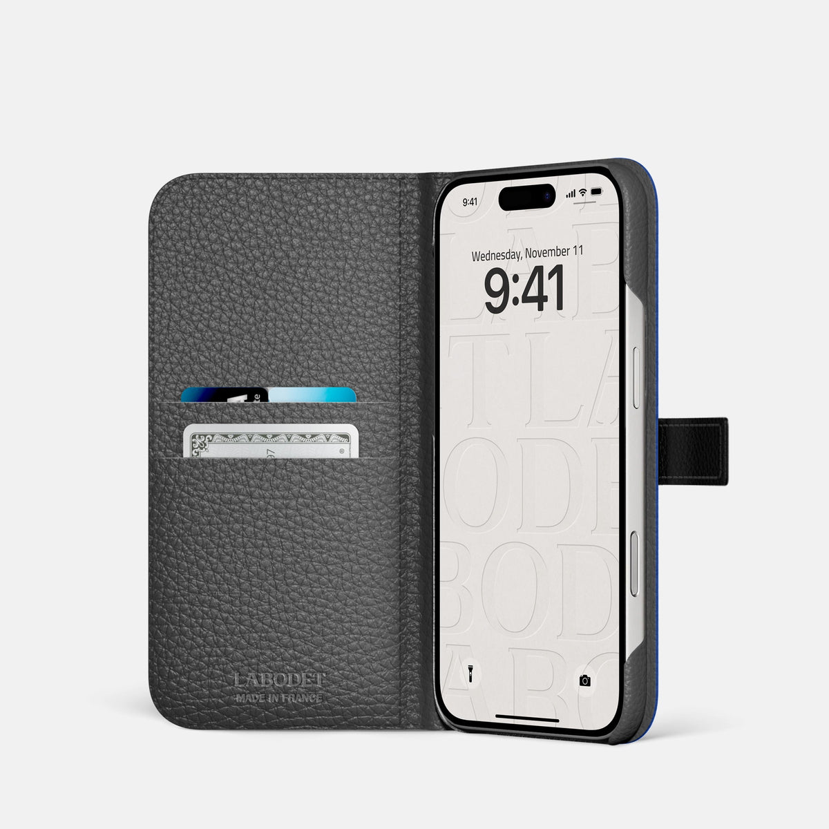 Folio Case with Clasp For iPhone 18 Pro In Alligator -2 | Royal-Blue-Steel