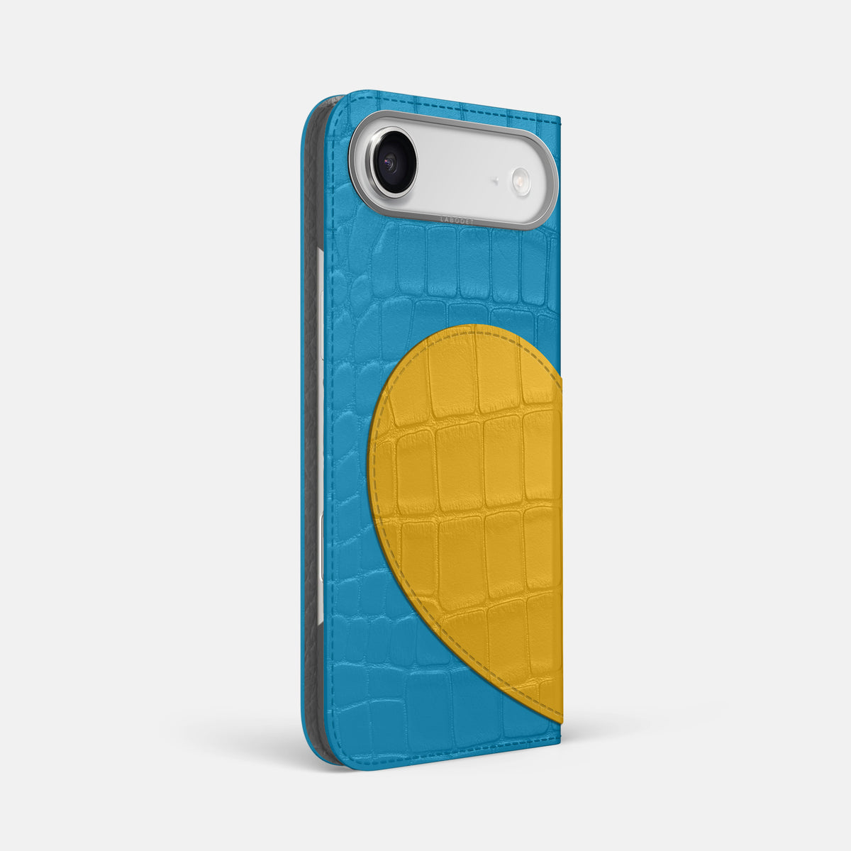 Folio Case With Heart For iPhone 17 Air In Alligator -1 | Curaçao-Blue-Steel