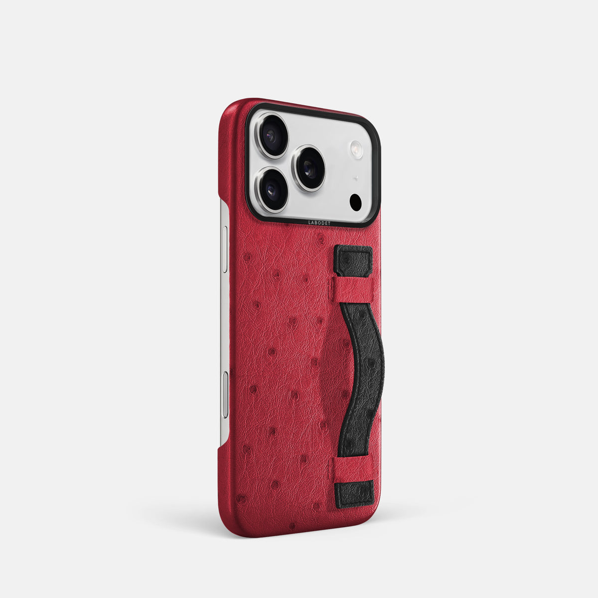 Handle Case Coloré For iPhone 17 Pro In Ostrich -2 | Red-Black