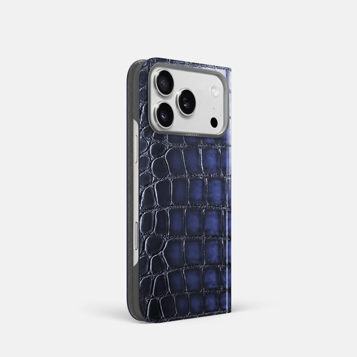 Folio Case For iPhone 18 Pro In Patina Alligator -1 | Havana-Blue-Steel