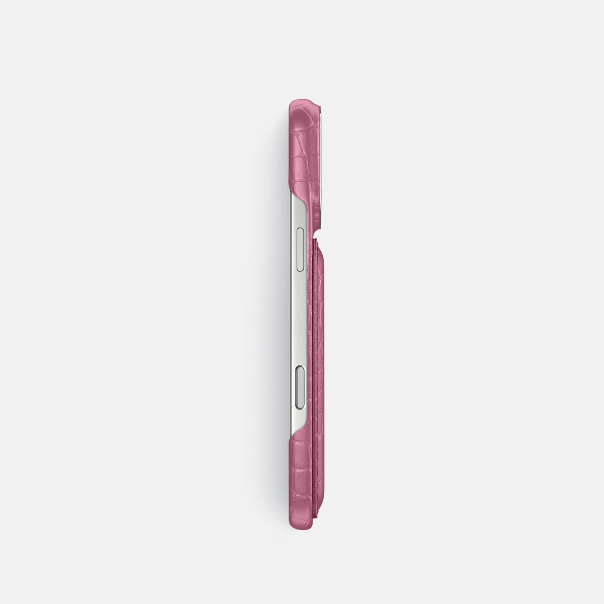 Double Card Case For iPhone 18 Pro In Alligator -3 | Pink-Lagoon-Steel