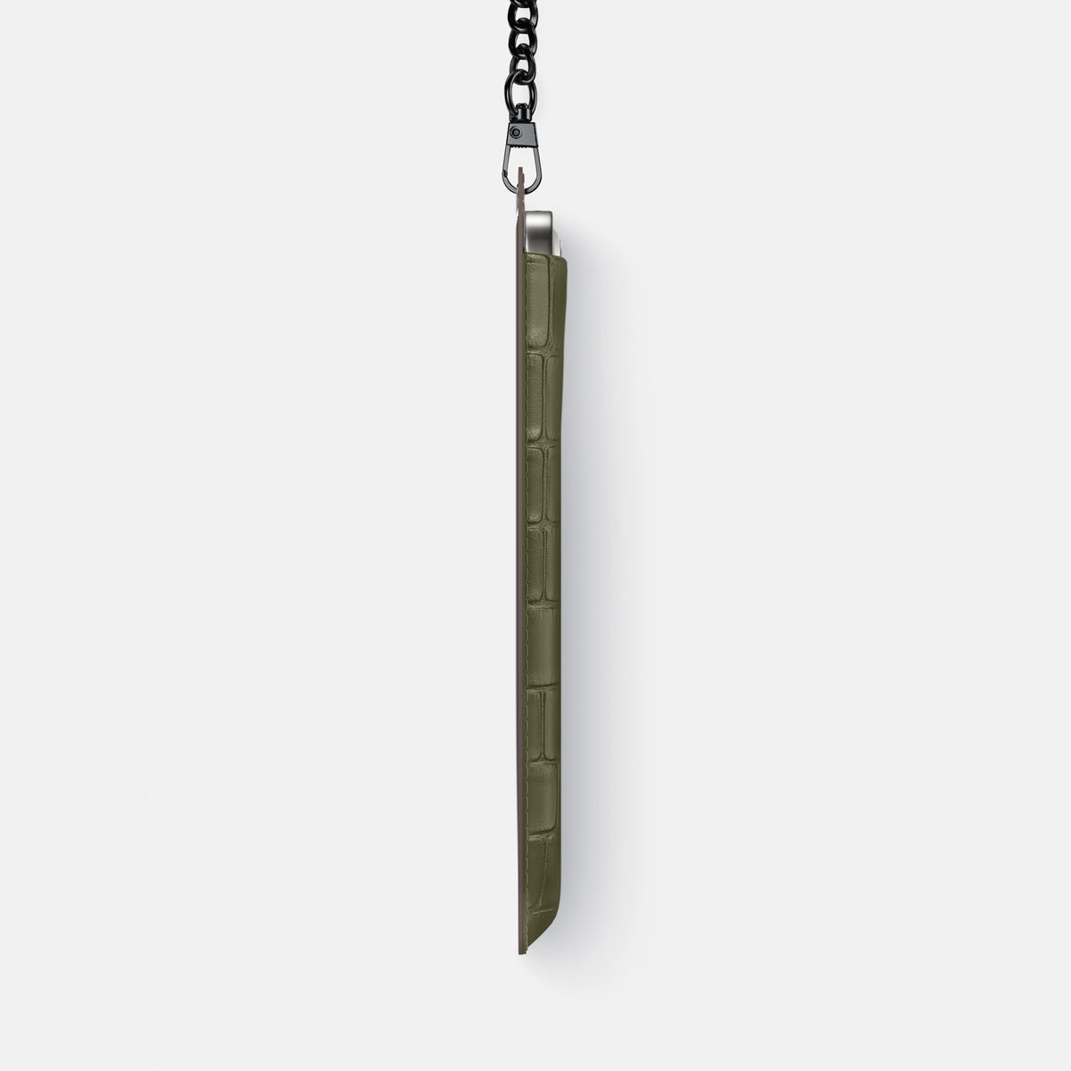 Crossbody Bag For iPhone 17 Pro In Alligator -4 | Kaki-Green-Black