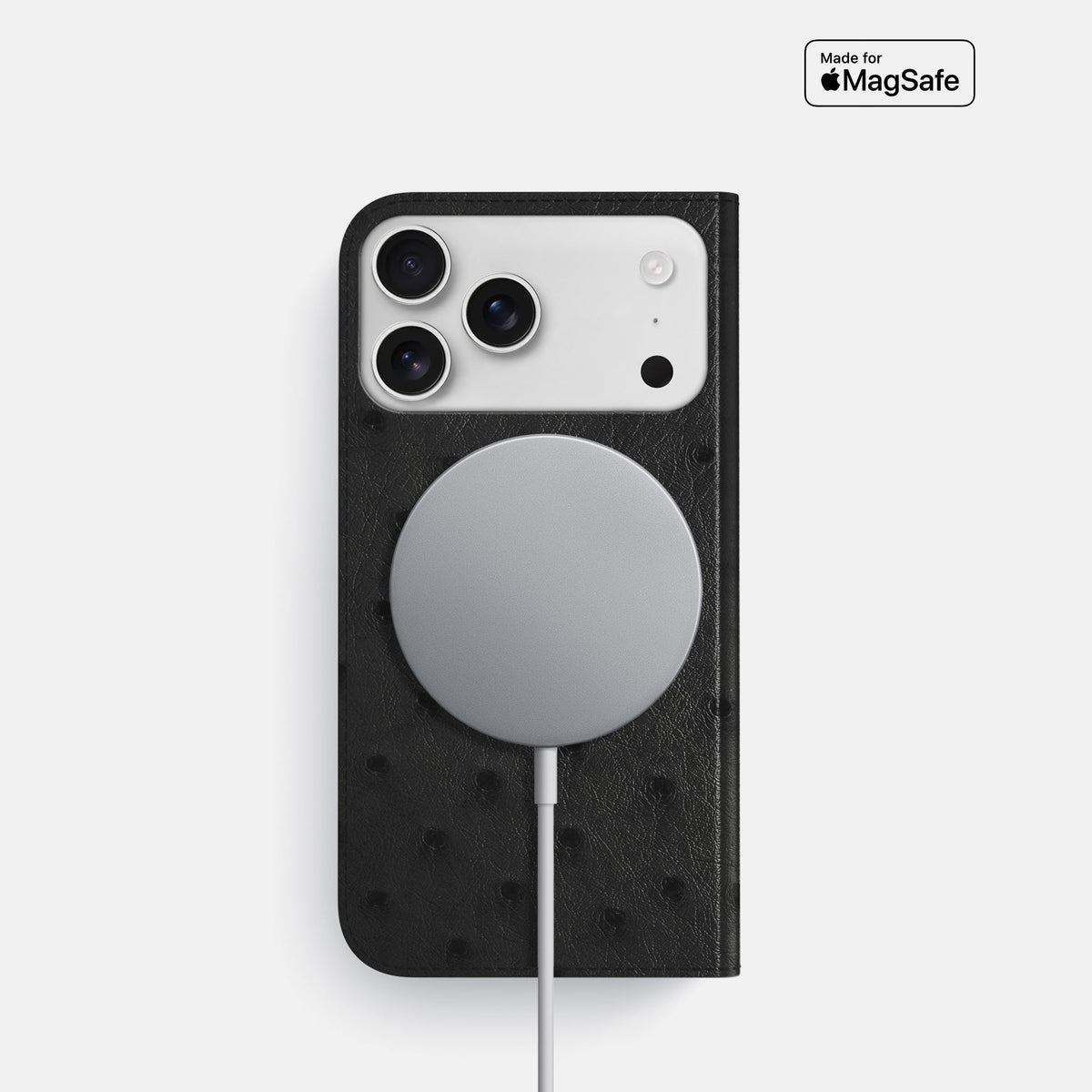Folio Slim Case For iPhone 18 Pro In Ostrich -3 | Black
