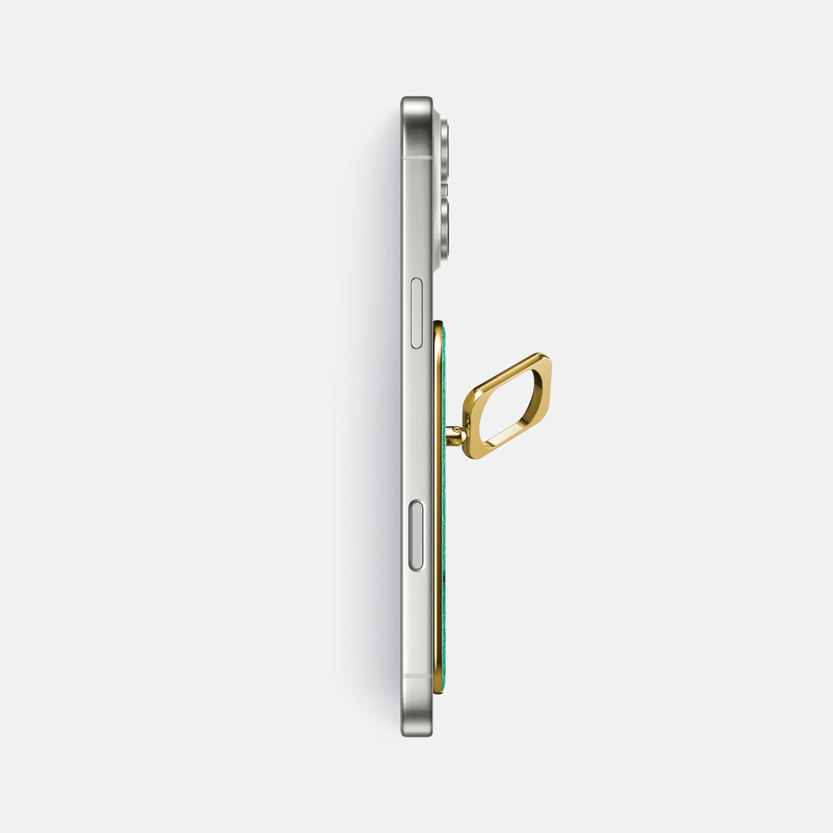 MagSafe Ring For iPhone 17 Pro Max In Ostrich -3 | Turquoise-Gold
