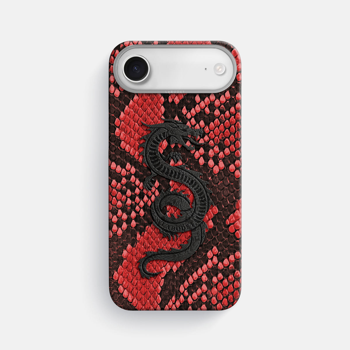 Classic Case With Carbon Dragon For iPhone 17 Air In Deluxe Python -1 | Red-Steel