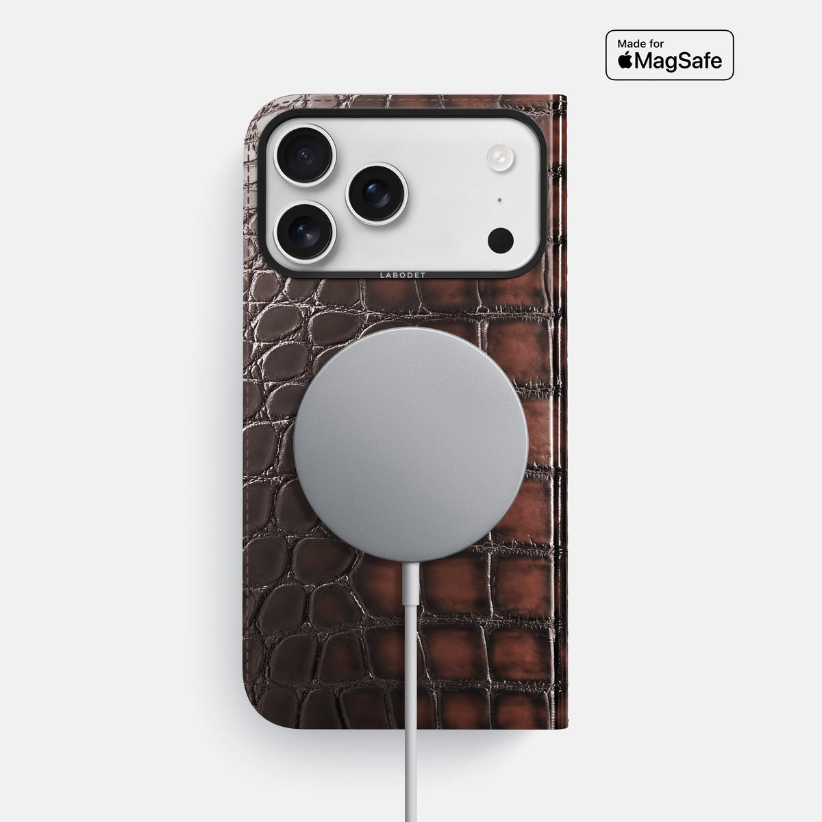 Folio Case For iPhone 18 Pro Max In Patina Alligator -3 | Havana-Brown-Black