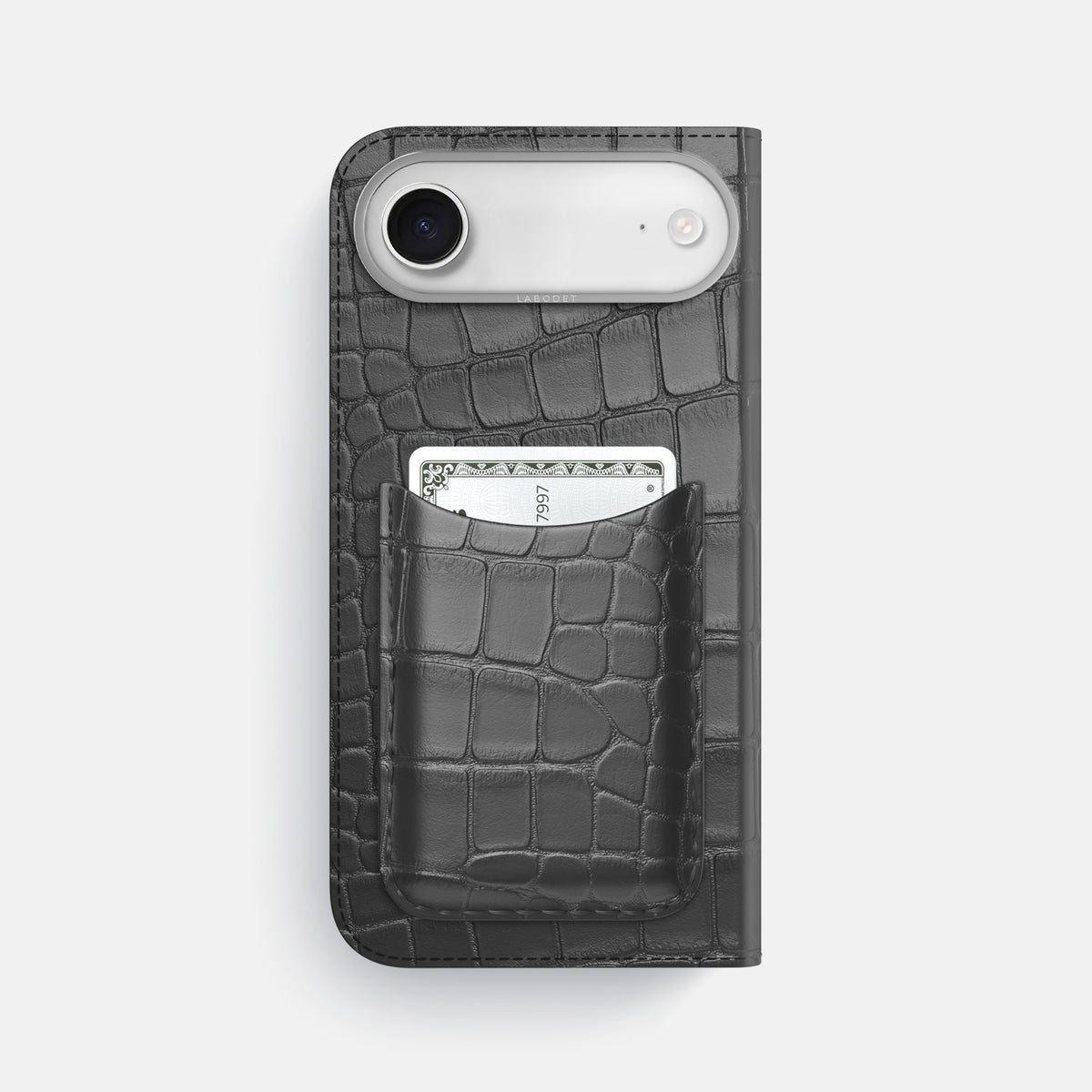 Folio Case with Card For iPhone 17 Air In Alligator -3 | Grey-Steel