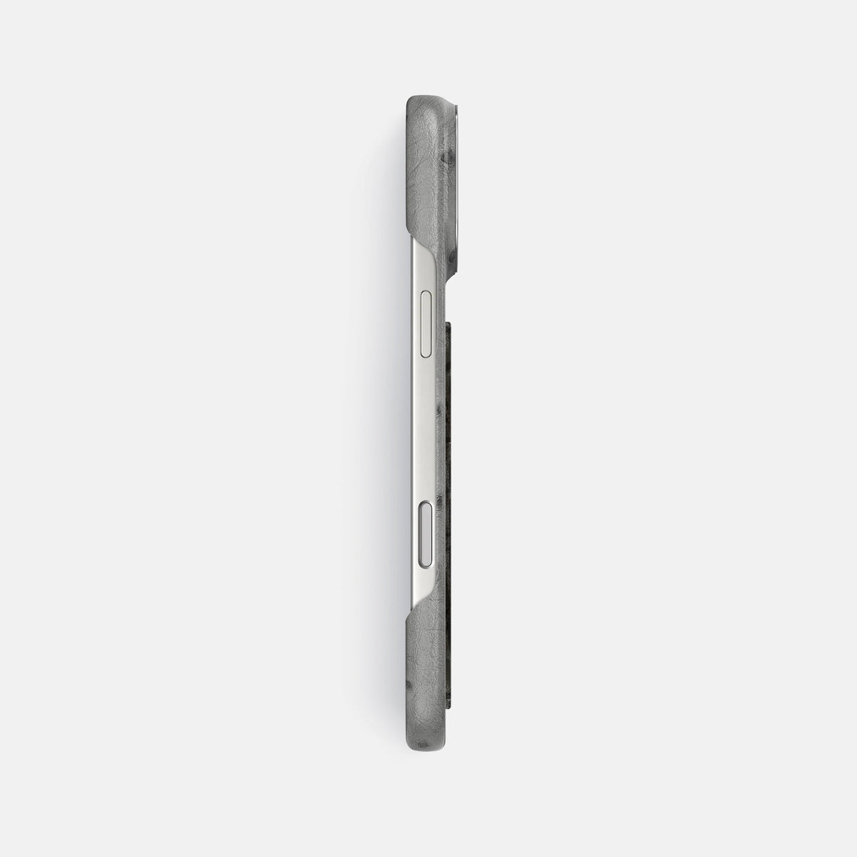 Classic Case With Carbon Dragon For iPhone 18 Pro Max In Ostrich -3 | Silver-Steel