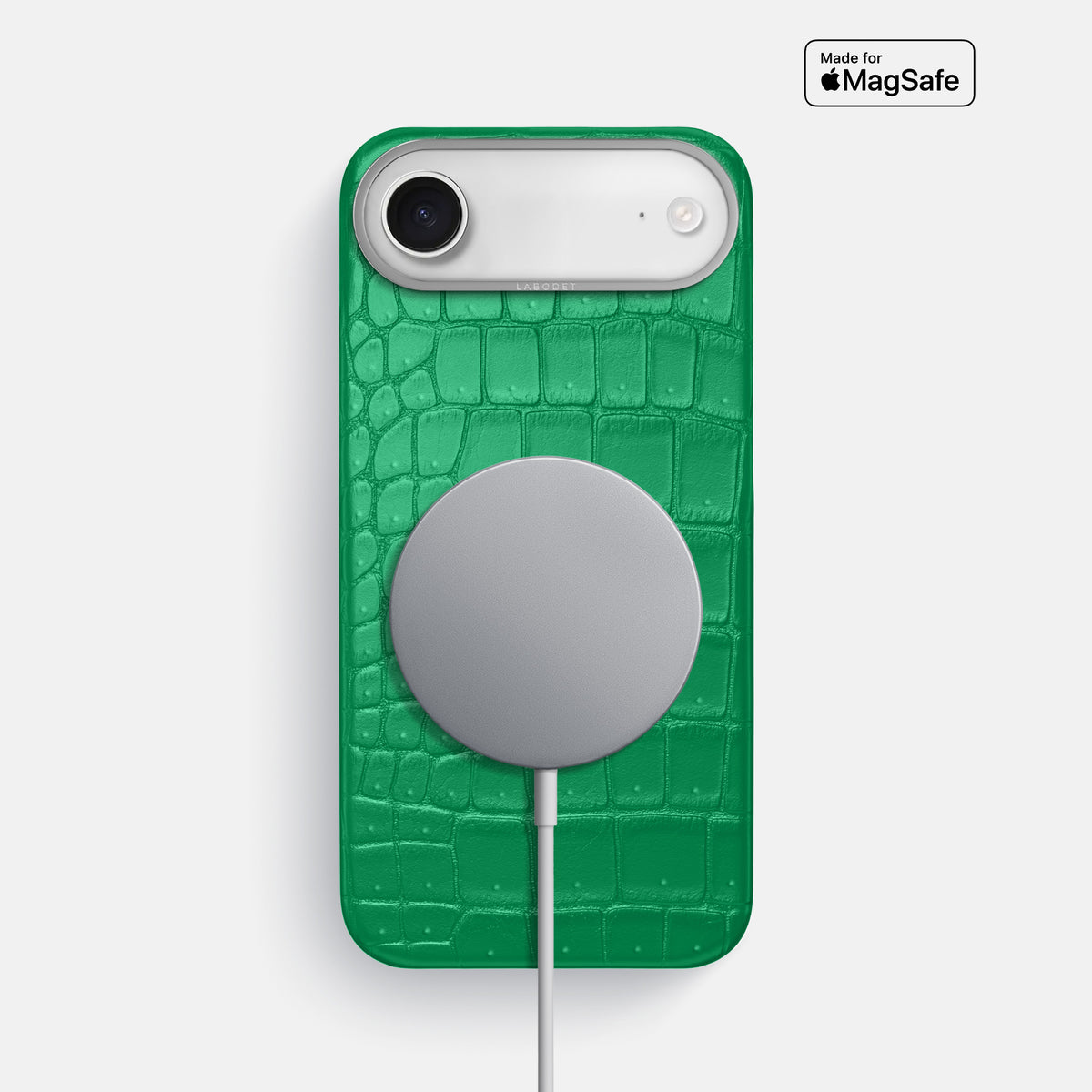 Classic Case For iPhone 17 Air In Porosus Crocodile -5 | Cactus-Green-Steel