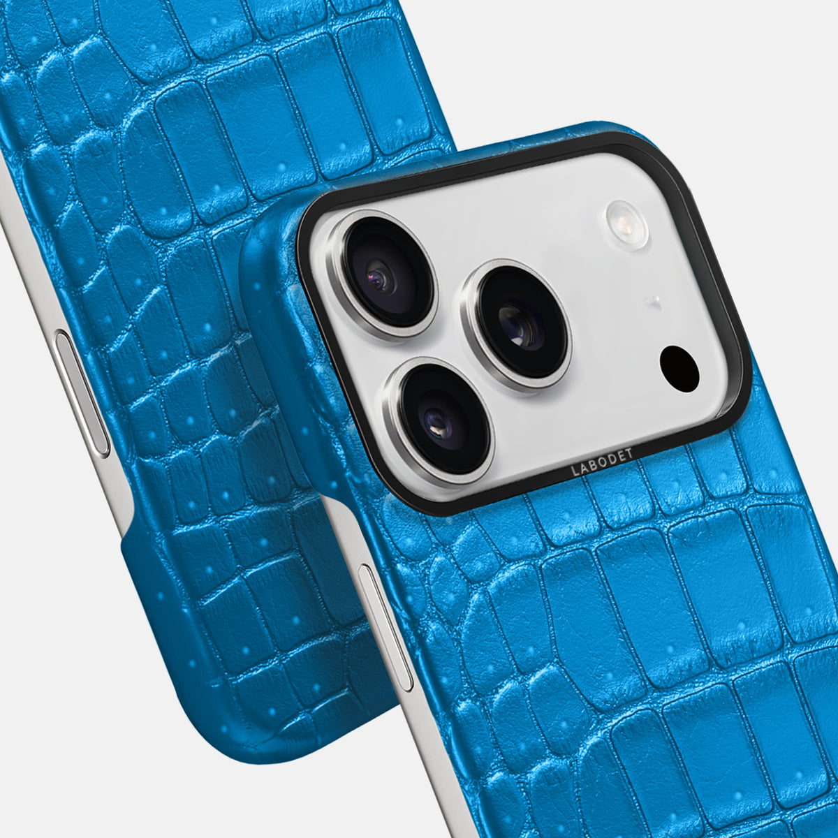 Classic Case For iPhone 17 Pro Max In Porosus Crocodile -6 | Blue-Lagoon-Black
