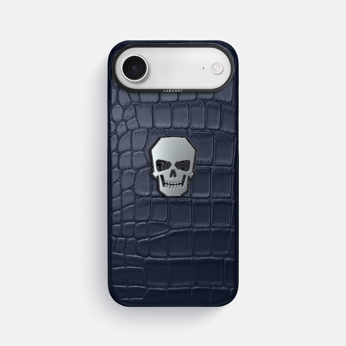 Classic Case With Titanium Skull For iPhone 17 Air In Alligator -1 | Navy-Blue-Black