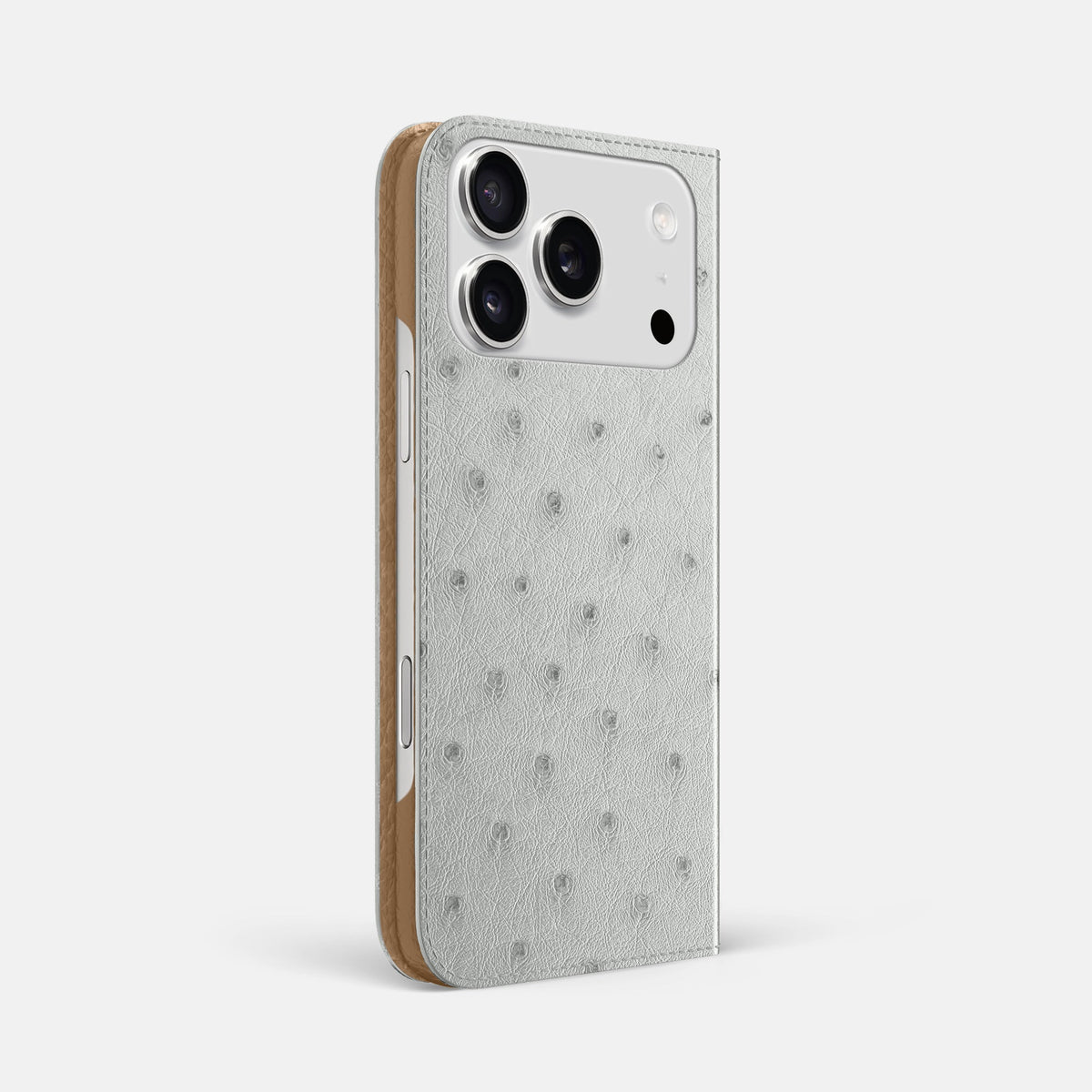 Folio Slim Case For iPhone 18 Pro Max In Ostrich -1 | White