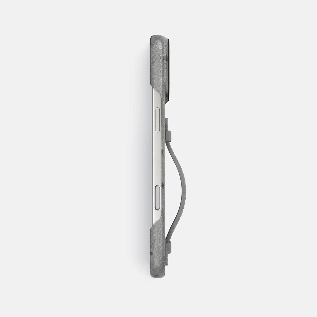 Center Handle For iPhone 17 Pro Max In Ostrich -2 | Silver-Black