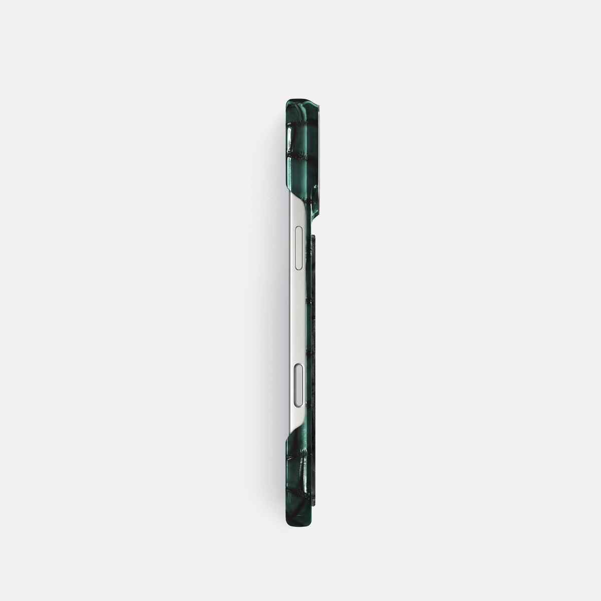Classic Case With Carbon Dragon For iPhone 18 Pro In Patina Alligator -3 | Green-Steel