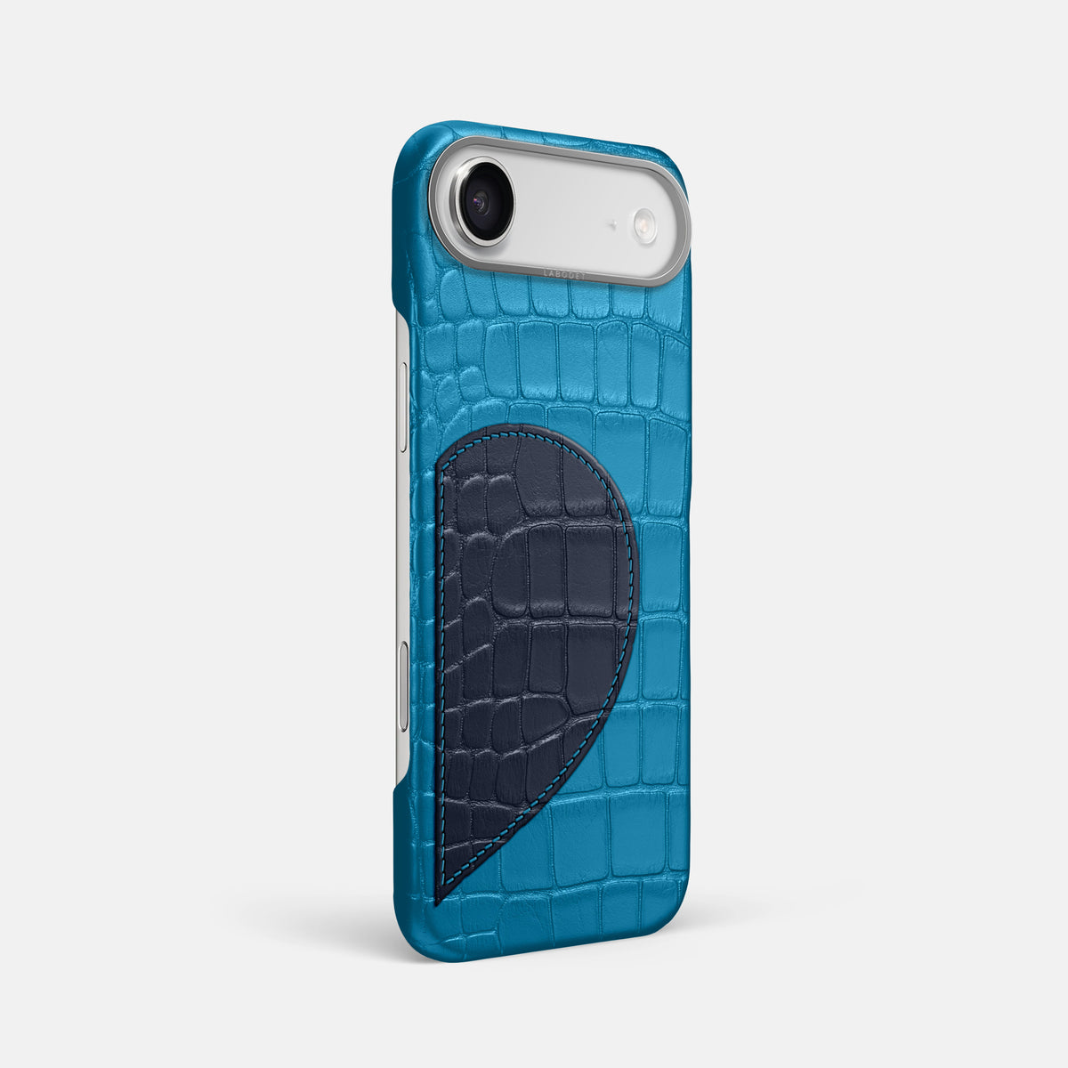Classic Case With Half Heart - Right For iPhone 17 Air In Alligator -2 | Curaçao-Blue-Steel