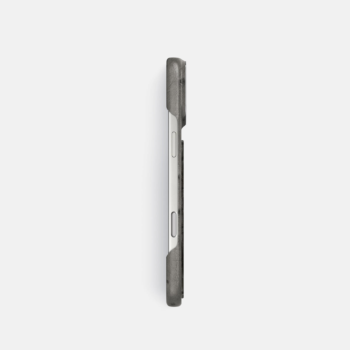 Classic Case With Carbon Dragon For iPhone 17 Pro In Ostrich -3 | Grey-Steel