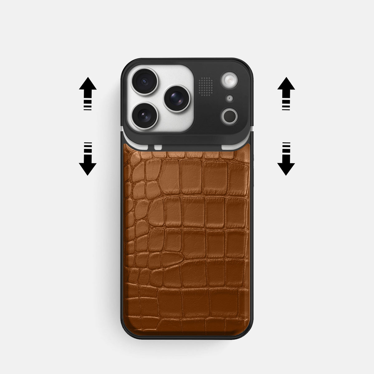 Metal Case For iPhone 18 Pro In Alligator -2 | Honey-Black