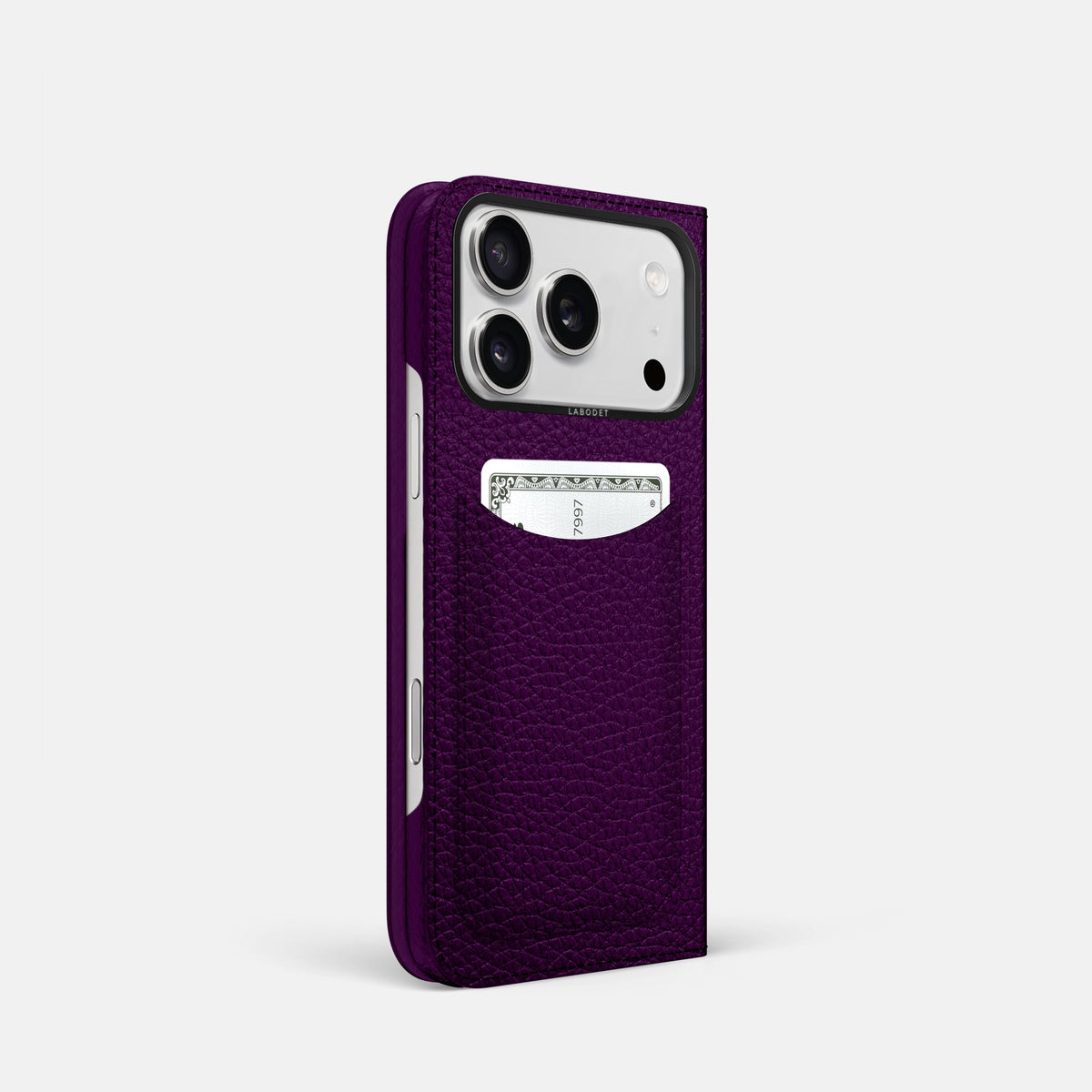 Folio Case with Card For iPhone 18 Pro In Calf -1 | Violet-Black