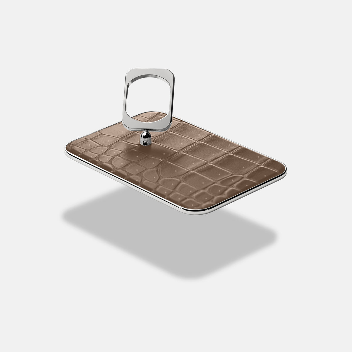 MagSafe Ring For iPhone 17 Pro Max In Porosus Crocodile -4 | Fur-Brown-Steel