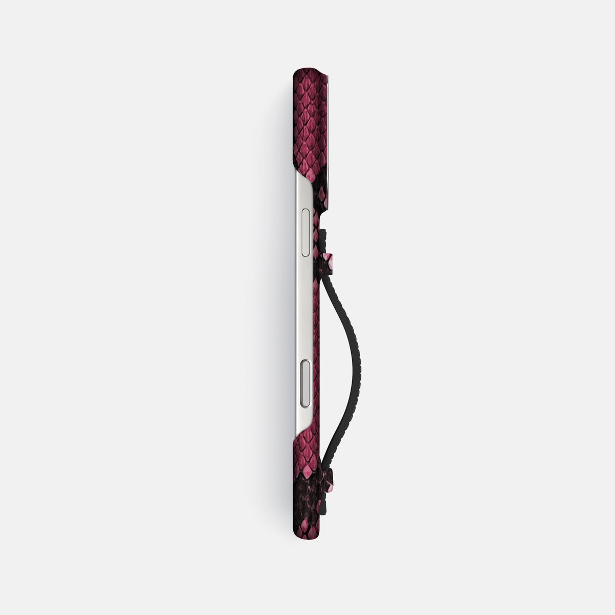 Center Handle For iPhone 17 Pro Max In Deluxe Python -2 | Burgundy-Steel