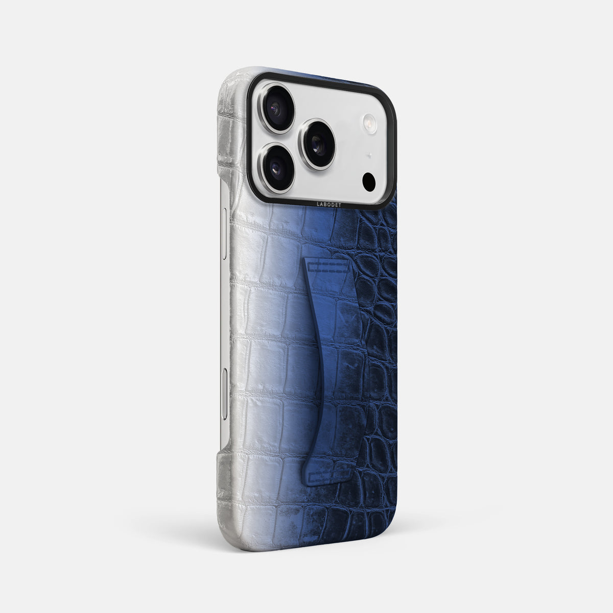 Finger Case For iPhone 17 Pro Max In Himalayan Crocodile -2 | Navy-Blue-Black
