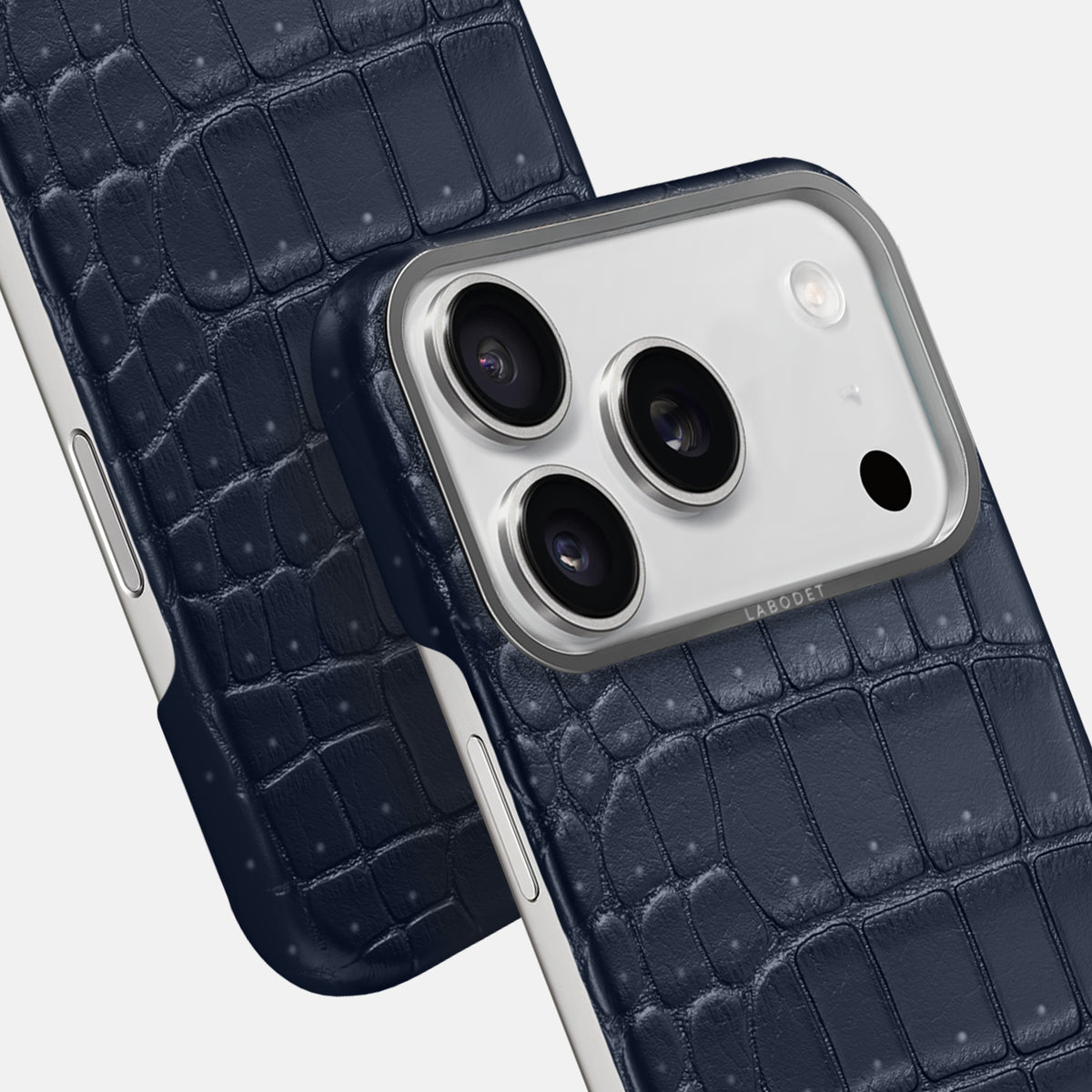 Classic Case For iPhone 17 Pro In Porosus Crocodile -6 | Deep-Blue-Sea-Steel