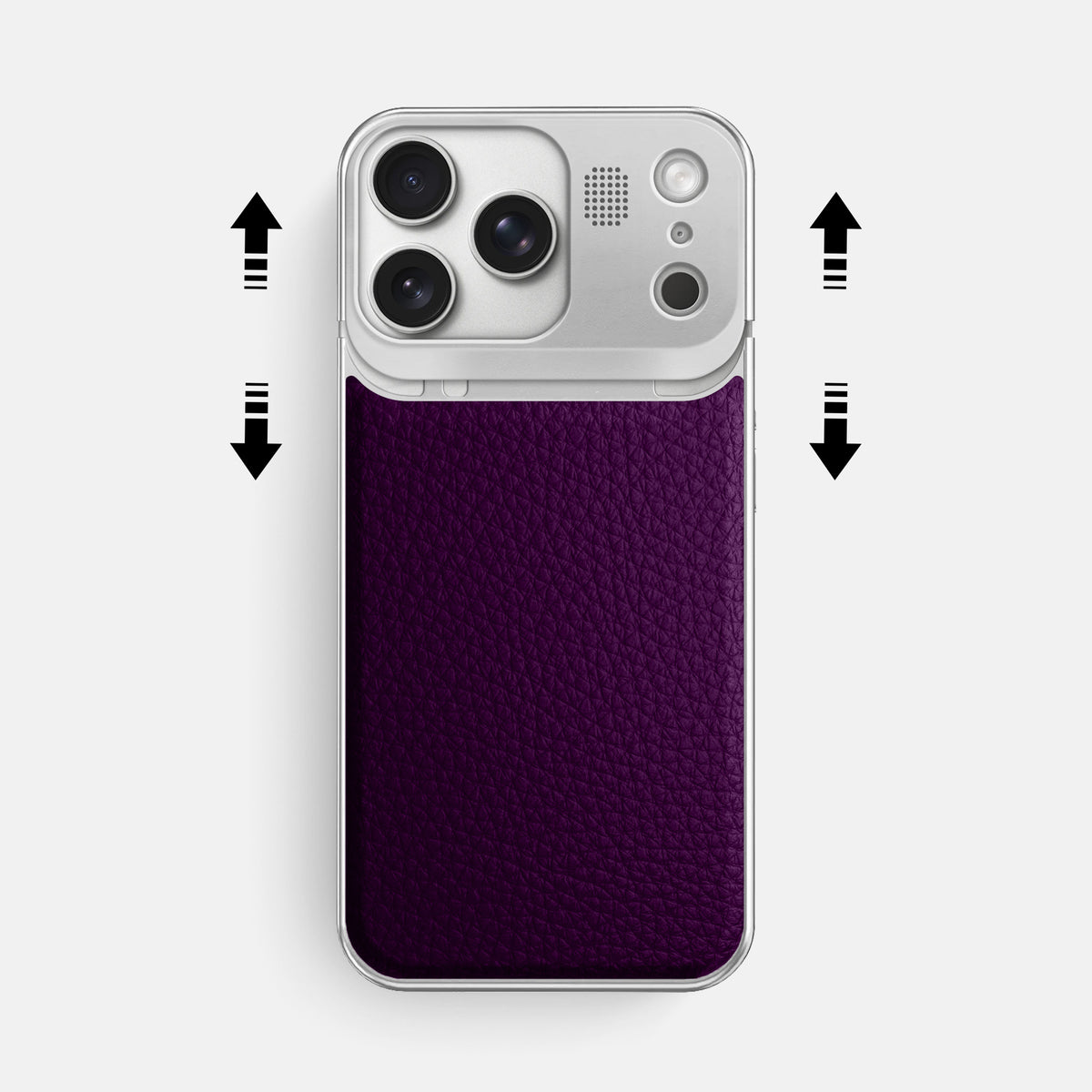 Metal Case For iPhone 17 Pro Max In Calf -2 | Violet-Steel