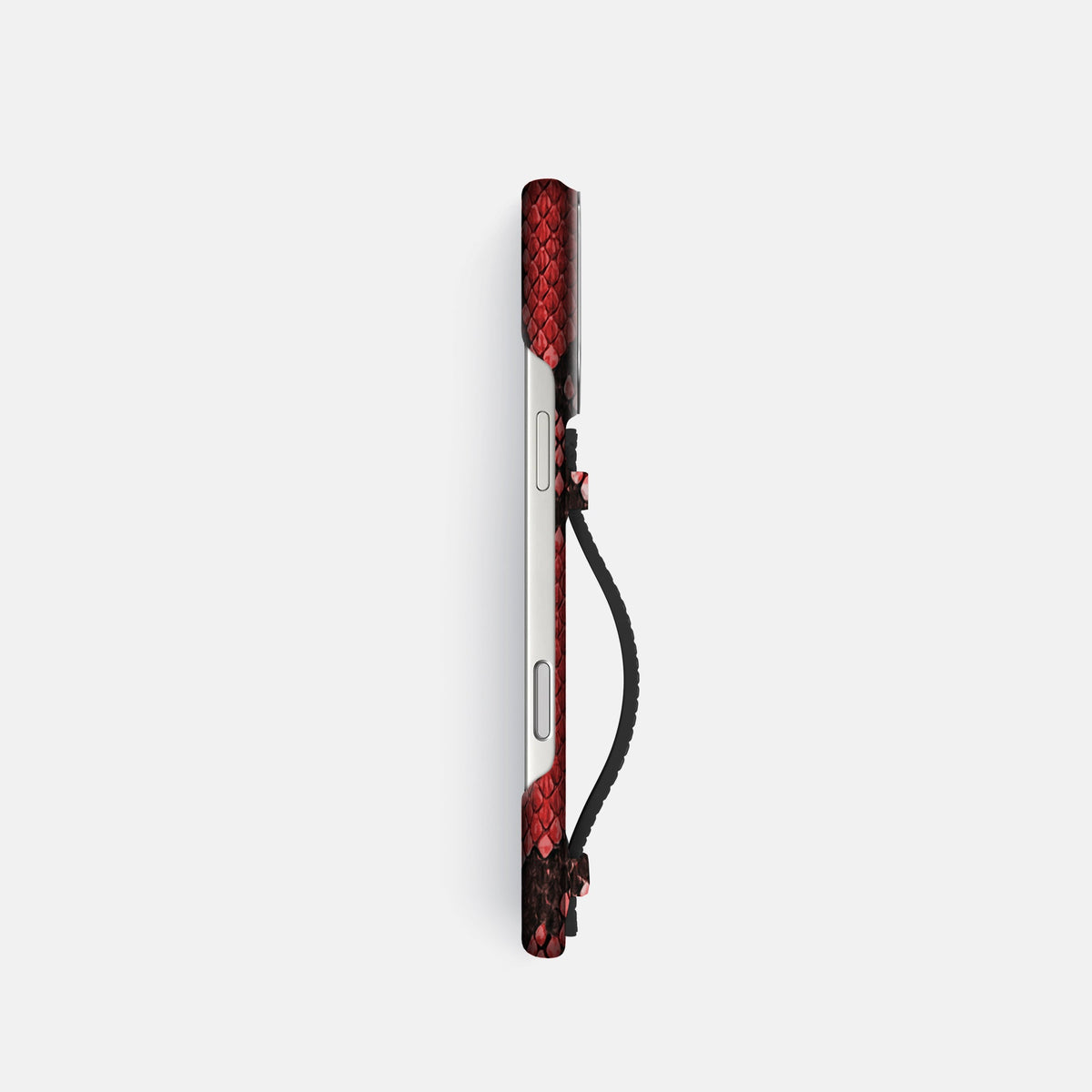 Center Handle For iPhone 18 Pro In Deluxe Python -2 | Red-Steel