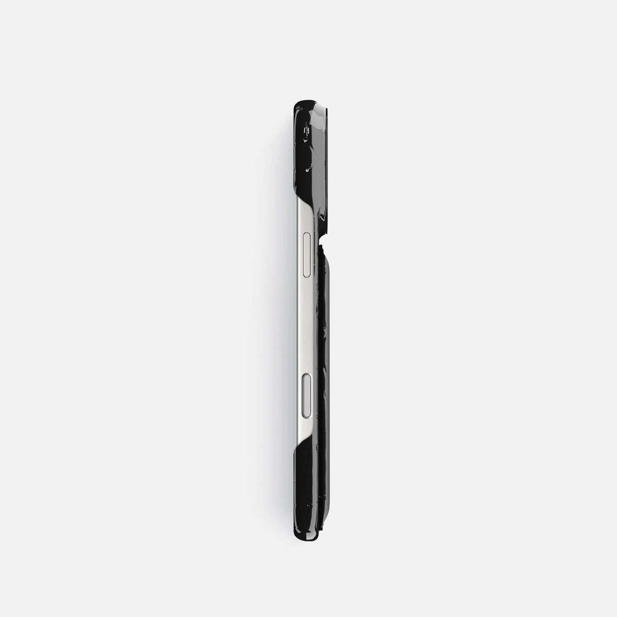 Double Card Case For iPhone 18 Pro In Shiny Alligator -3 | Black-Black