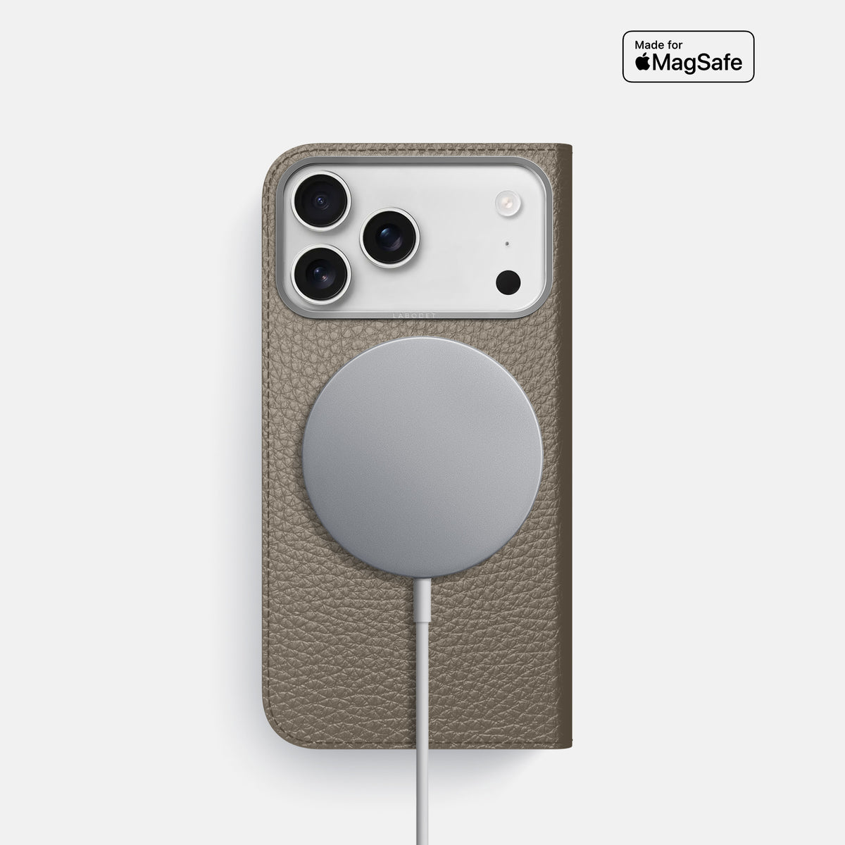 Folio Case For iPhone 17 Pro In Calf -3 | Taupe-Steel