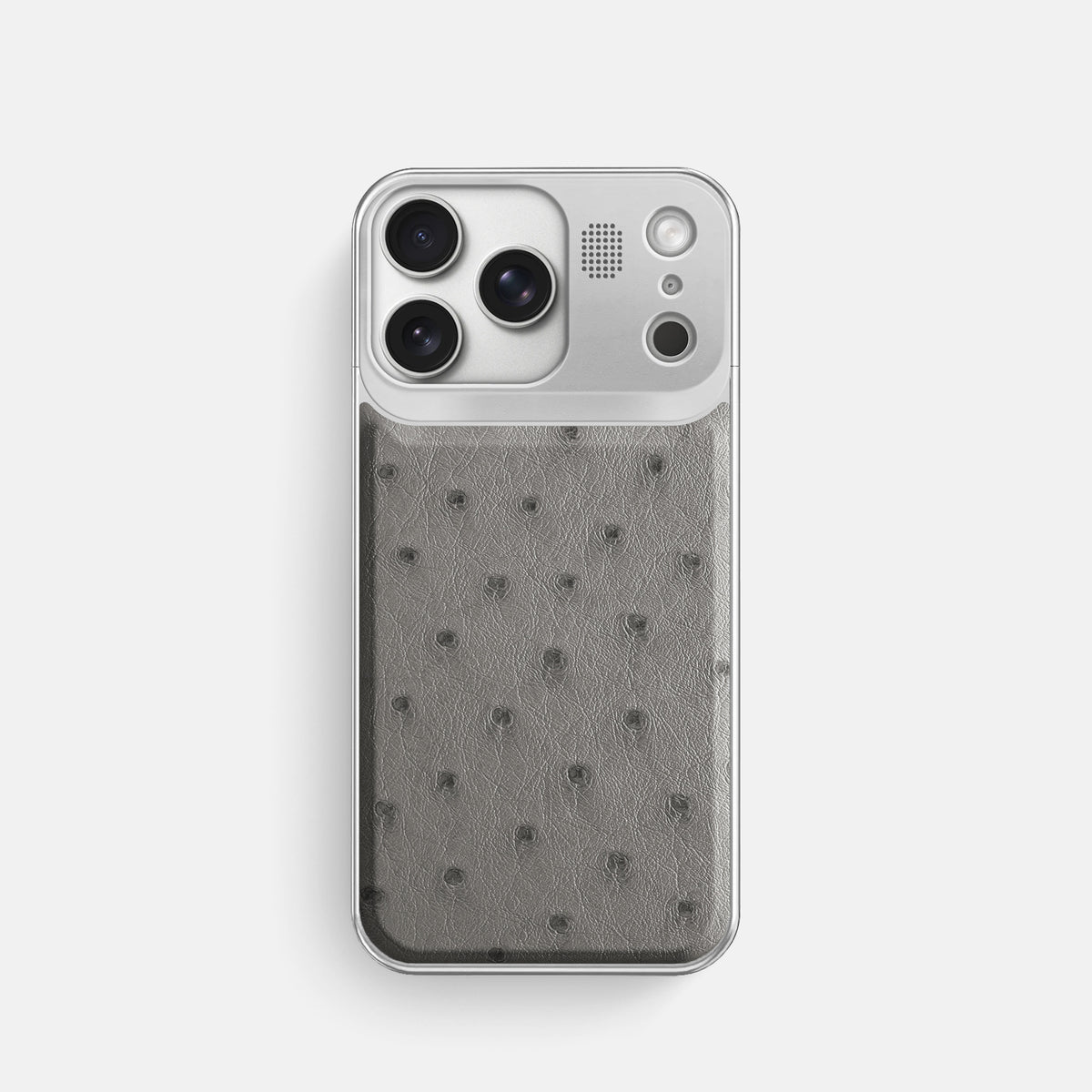 Metal Case For iPhone 17 Pro In Ostrich -1 | Grey-Steel