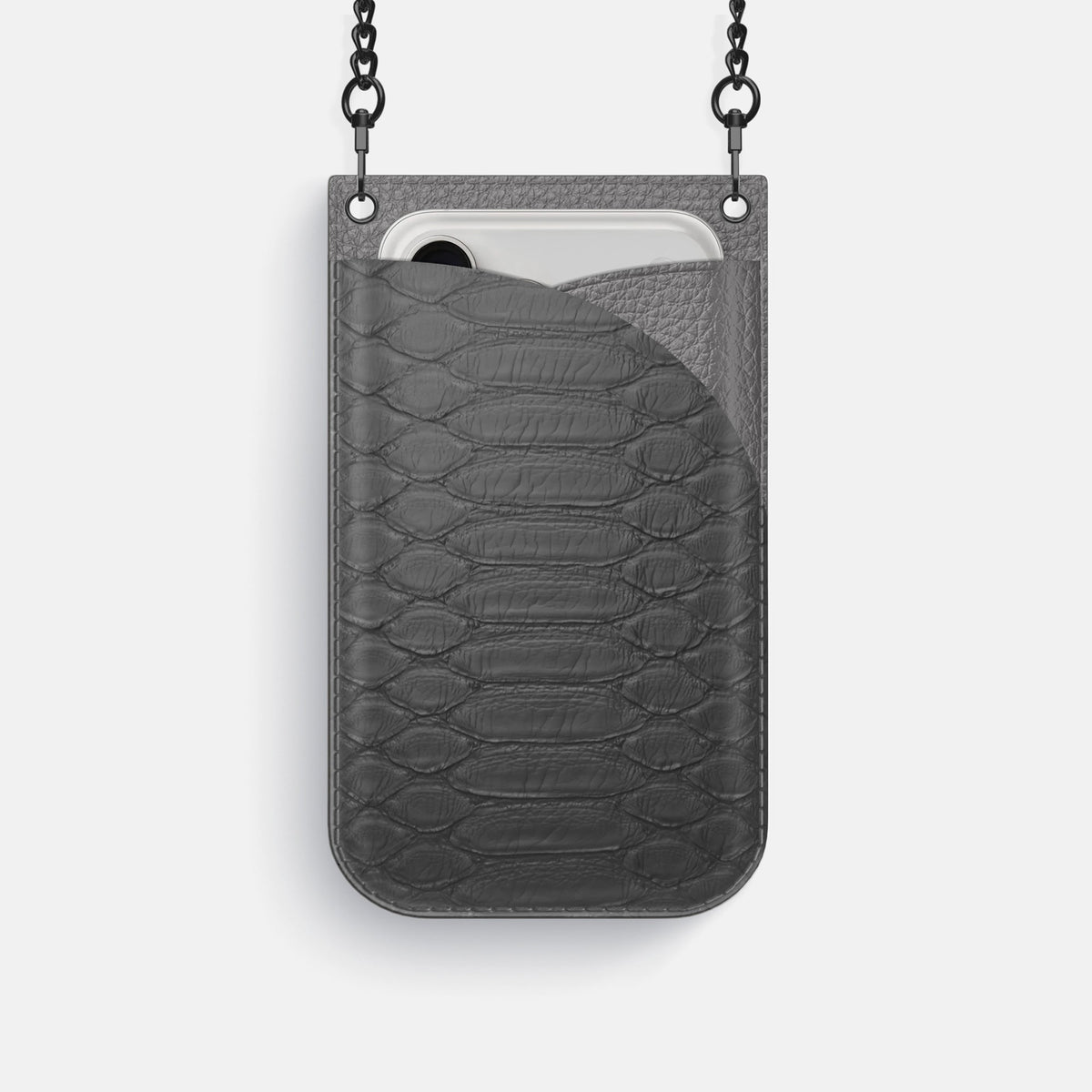 Crossbody Bag For iPhone 18 Pro In Python -1 | Grey-Black