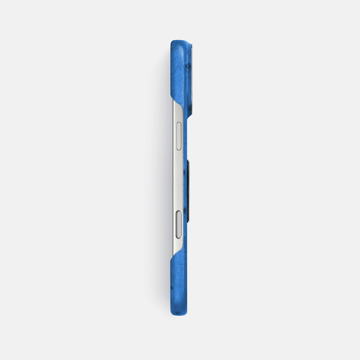 Classic Case With Titanium Skull For iPhone 17 Pro Max In Ostrich -3 | Royal-Blue-Steel
