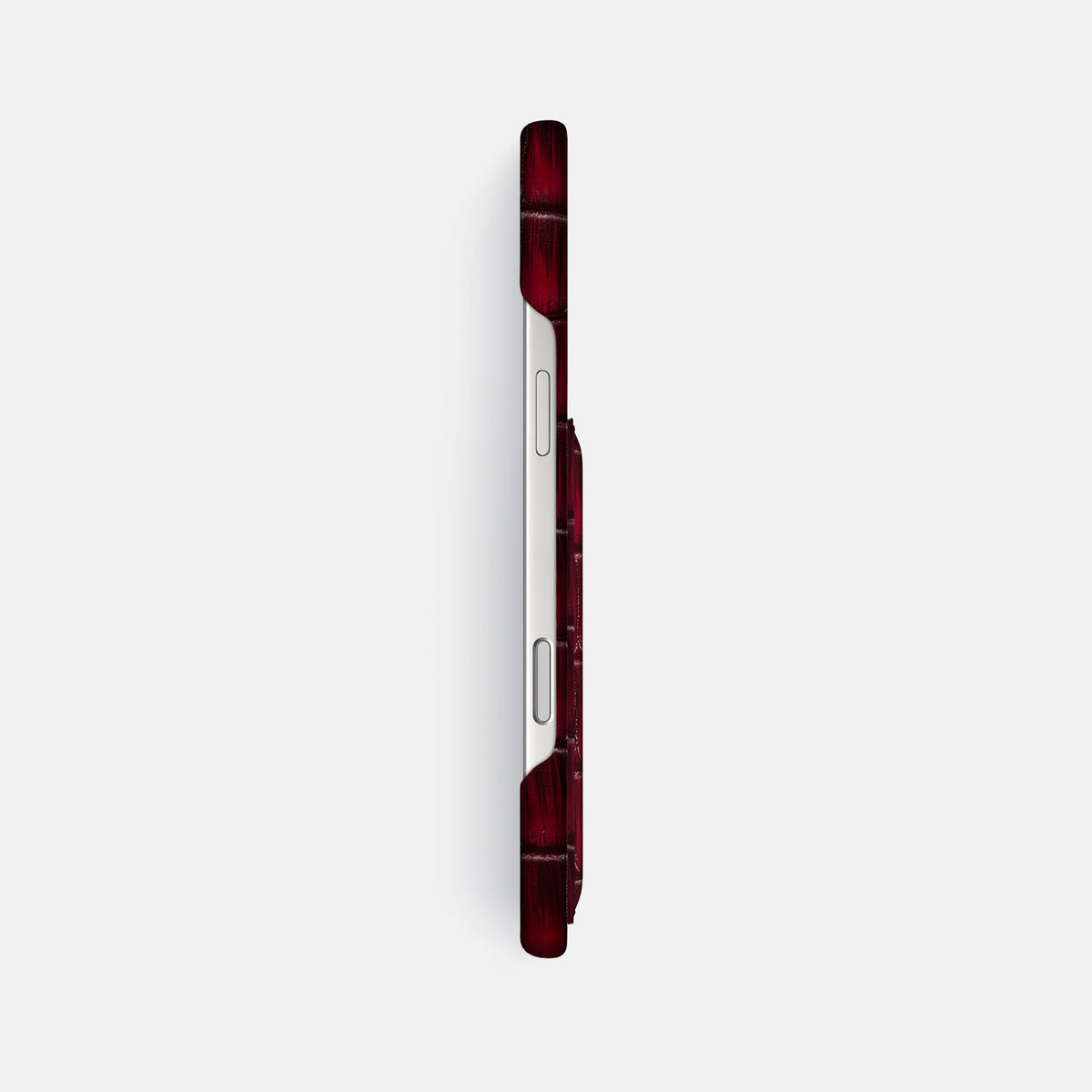 Slim Card Case For iPhone 18 Pro Max In Patina Alligator -3 | Havana-Burgundy
