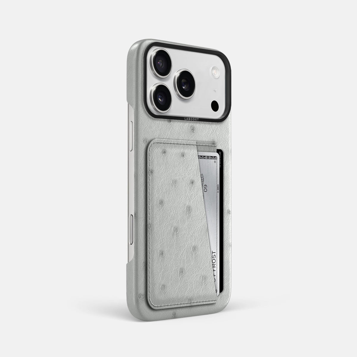 Double Card Case For iPhone 18 Pro Max In Ostrich -2 | White-Black