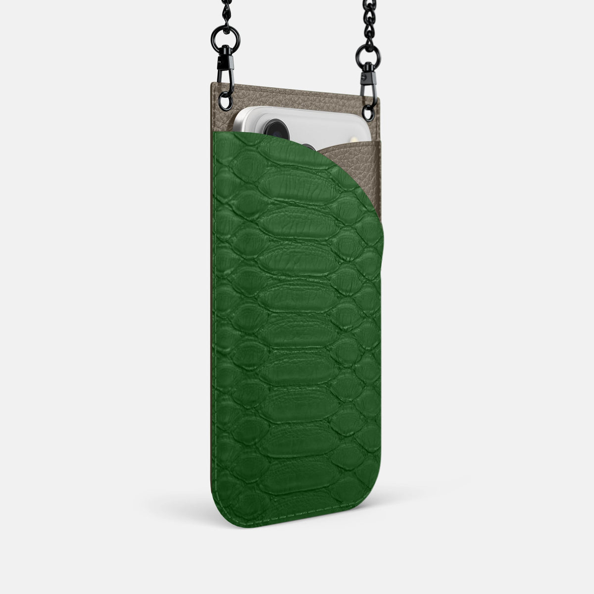 Crossbody Bag For iPhone 18 Pro In Python -2 | Green-Black