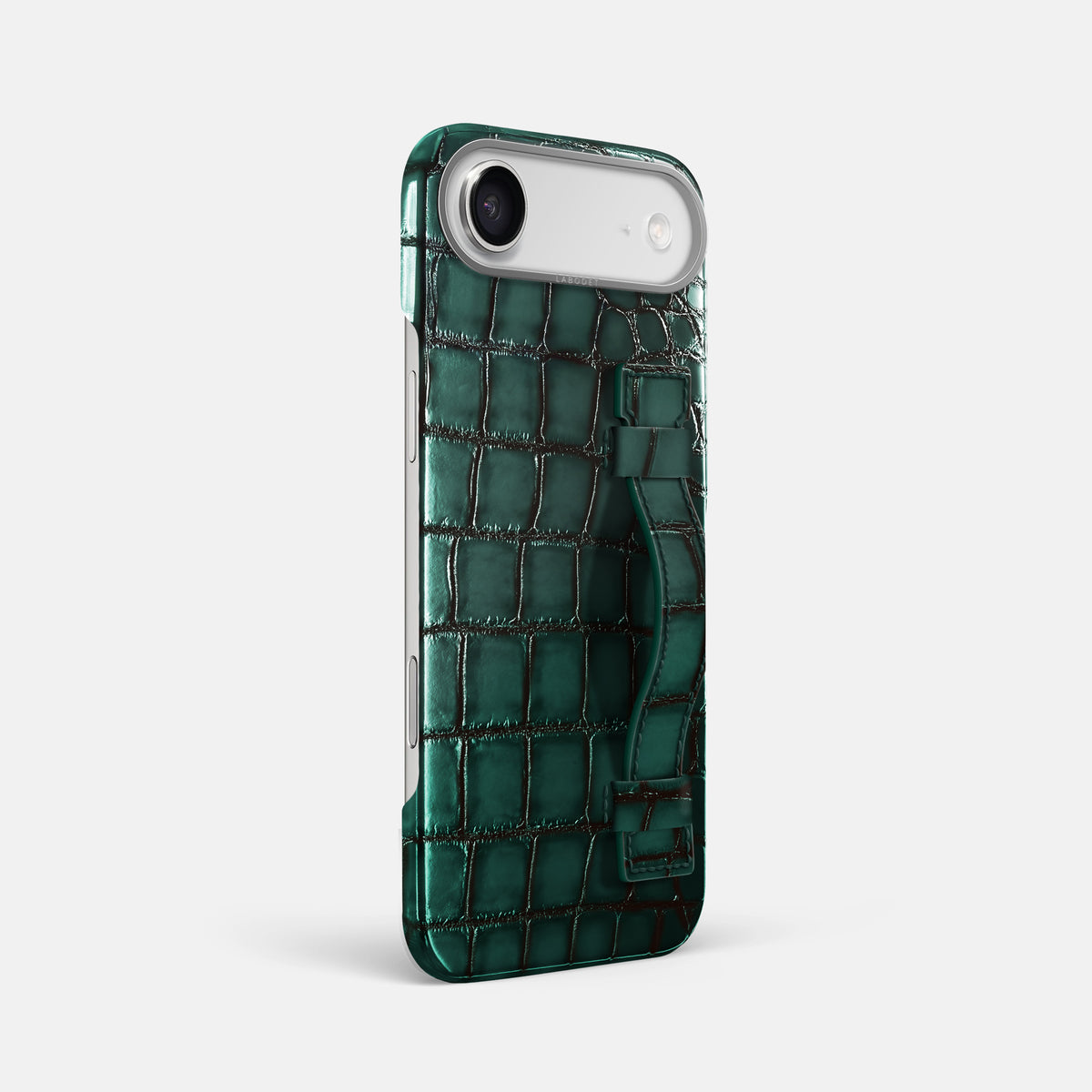 Handle Case For iPhone 17 Air In Patina Alligator -2 | Green-Steel