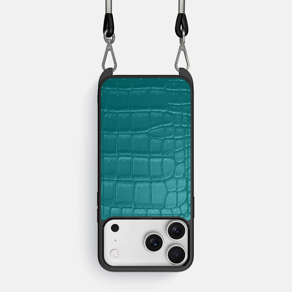 Crossbody Sport Case For iPhone 17 Pro In Porosus Crocodile -1 | Celadon