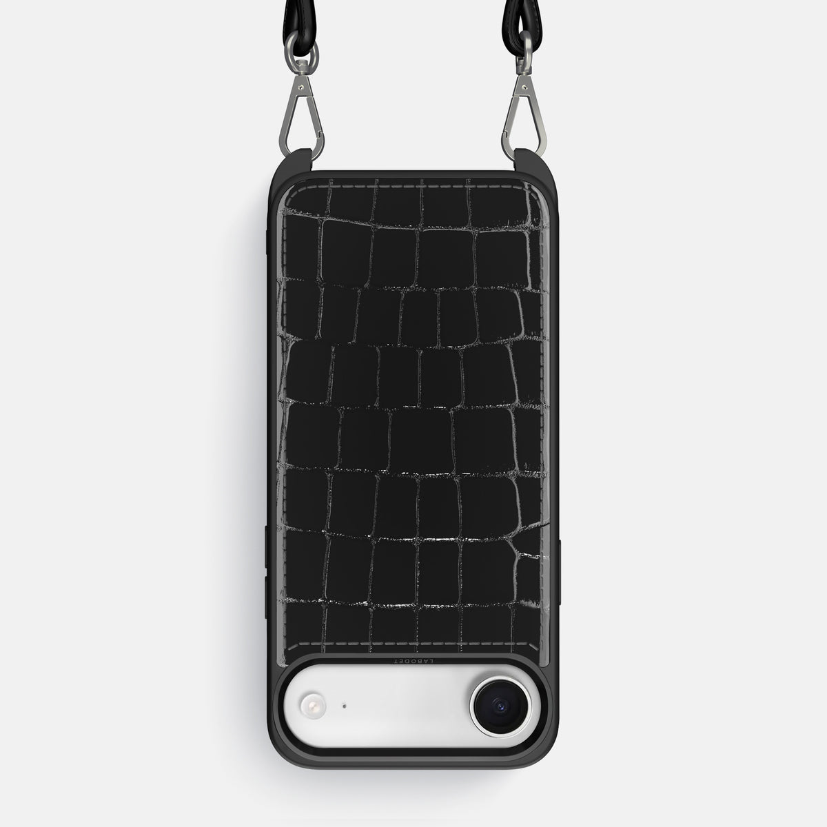 Crossbody Sport Case For iPhone 17 Air In Shiny Alligator -1 | Black