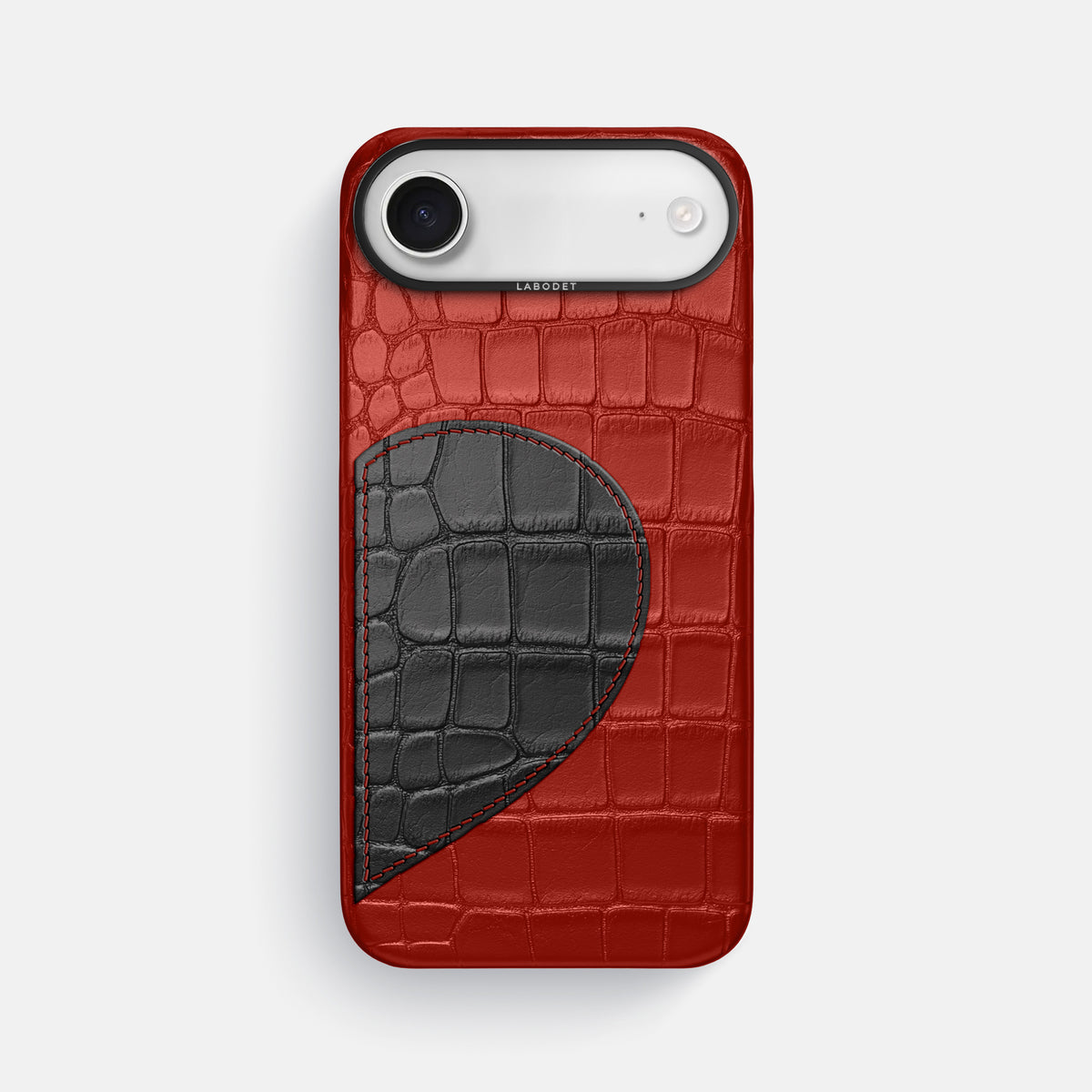 Classic Case With Half Heart - Right For iPhone 17 Air In Alligator -1 | Red-Black