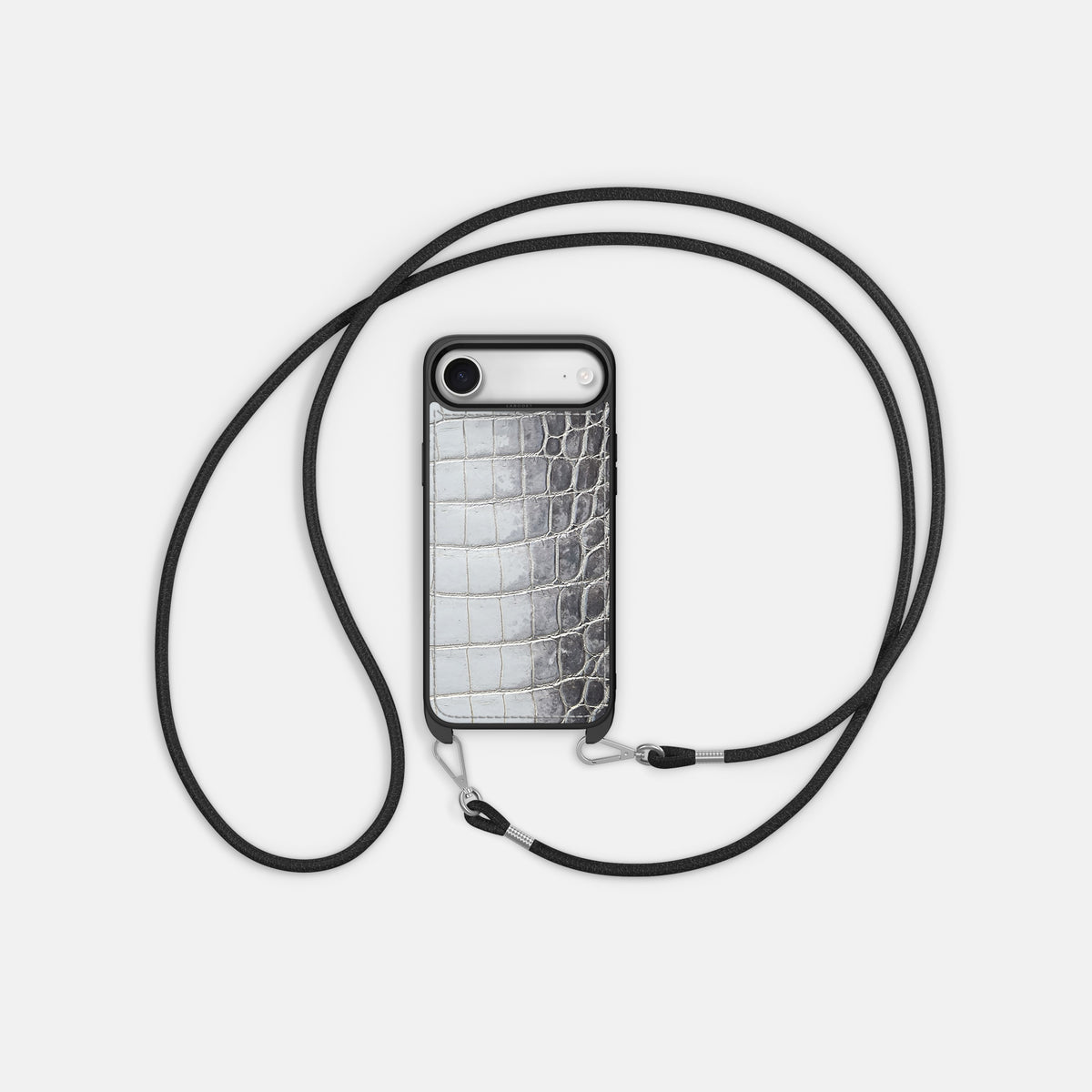 Crossbody Sport Case For iPhone 17 Air In Himalayan Crocodile -5 | Silver