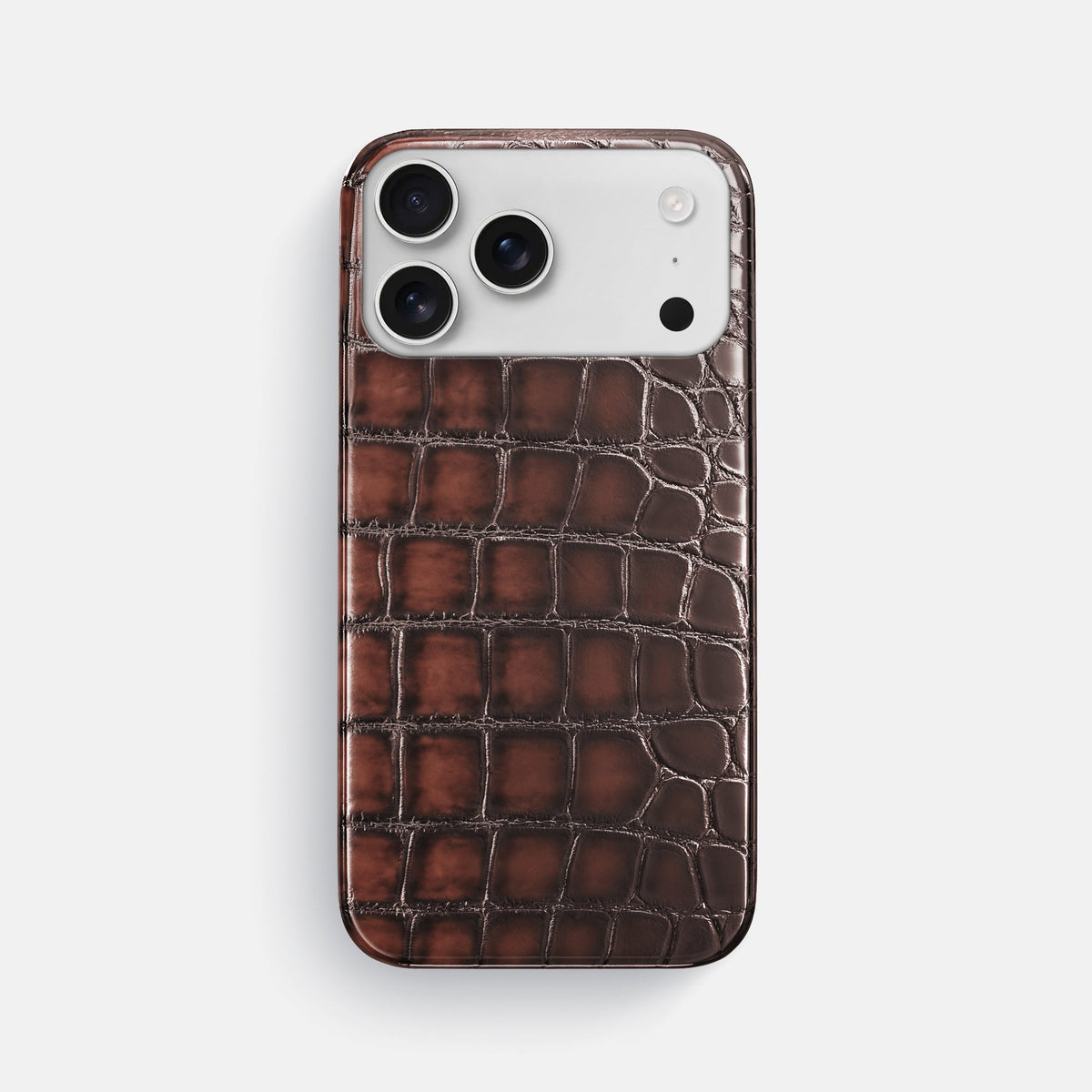 Slim Case For iPhone 18 Pro Max In Patina Alligator -1 | Havana-Brown