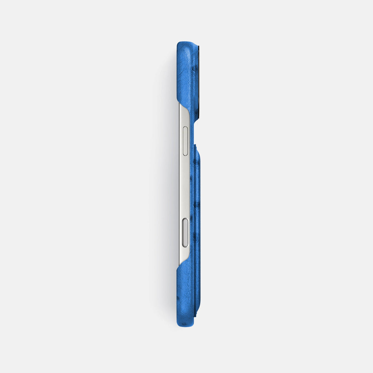Double Card Case For iPhone 18 Pro Max In Ostrich -3 | Royal-Blue-Black
