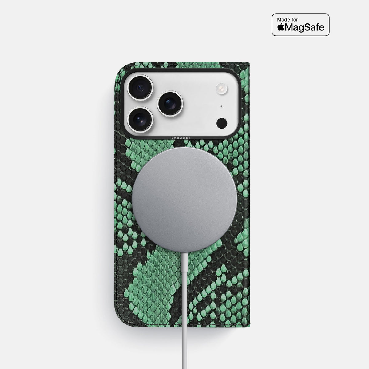 Folio Case For iPhone 18 Pro In Deluxe Python -3 | Forest-Green-Black