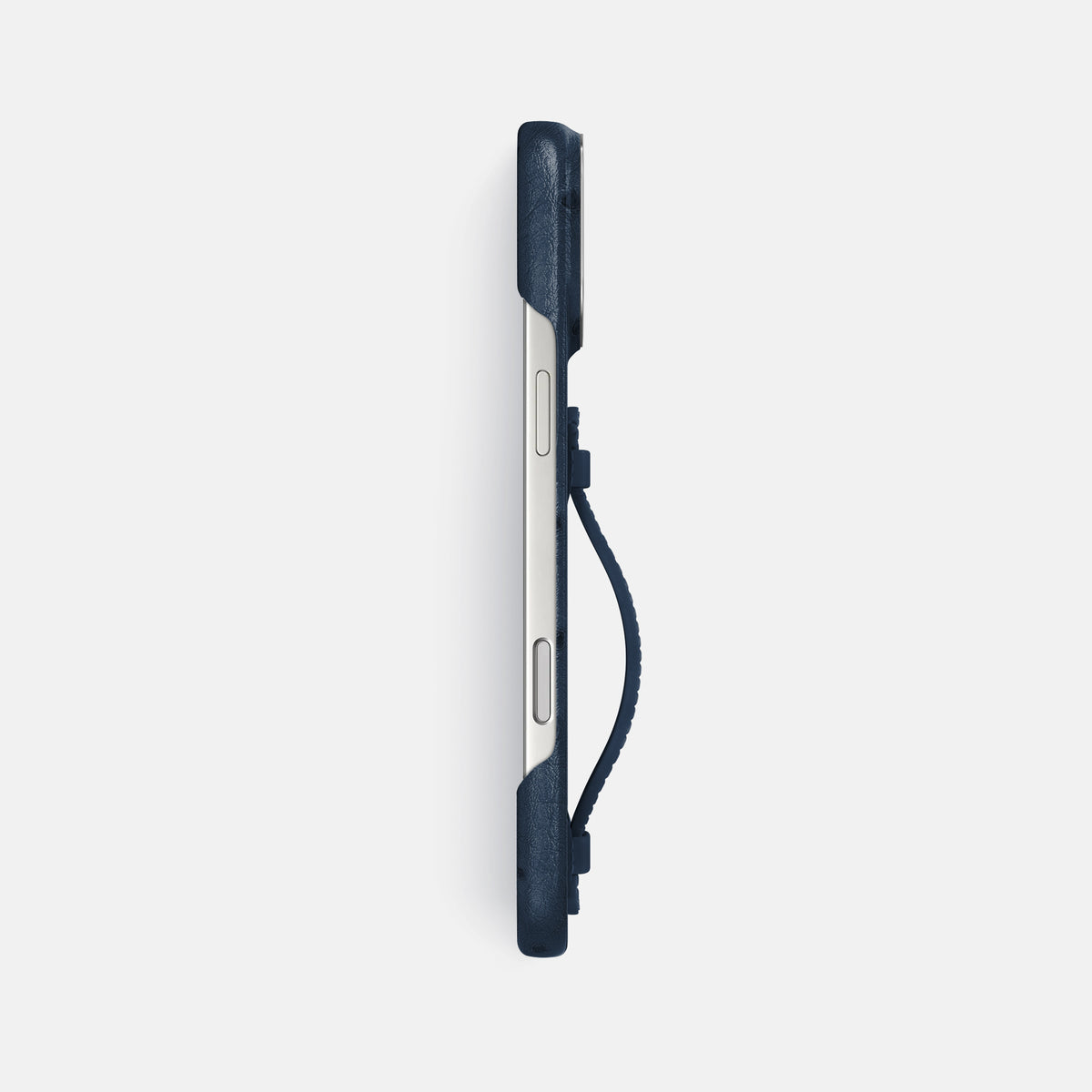 Center Handle For iPhone 17 Pro Max In Ostrich -2 | Navy-Blue-Steel