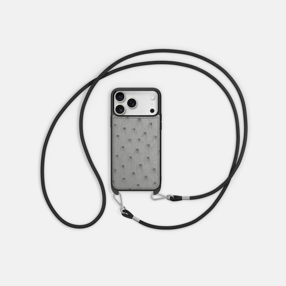 Crossbody Sport Case For iPhone 17 Pro In Ostrich -5 | Silver