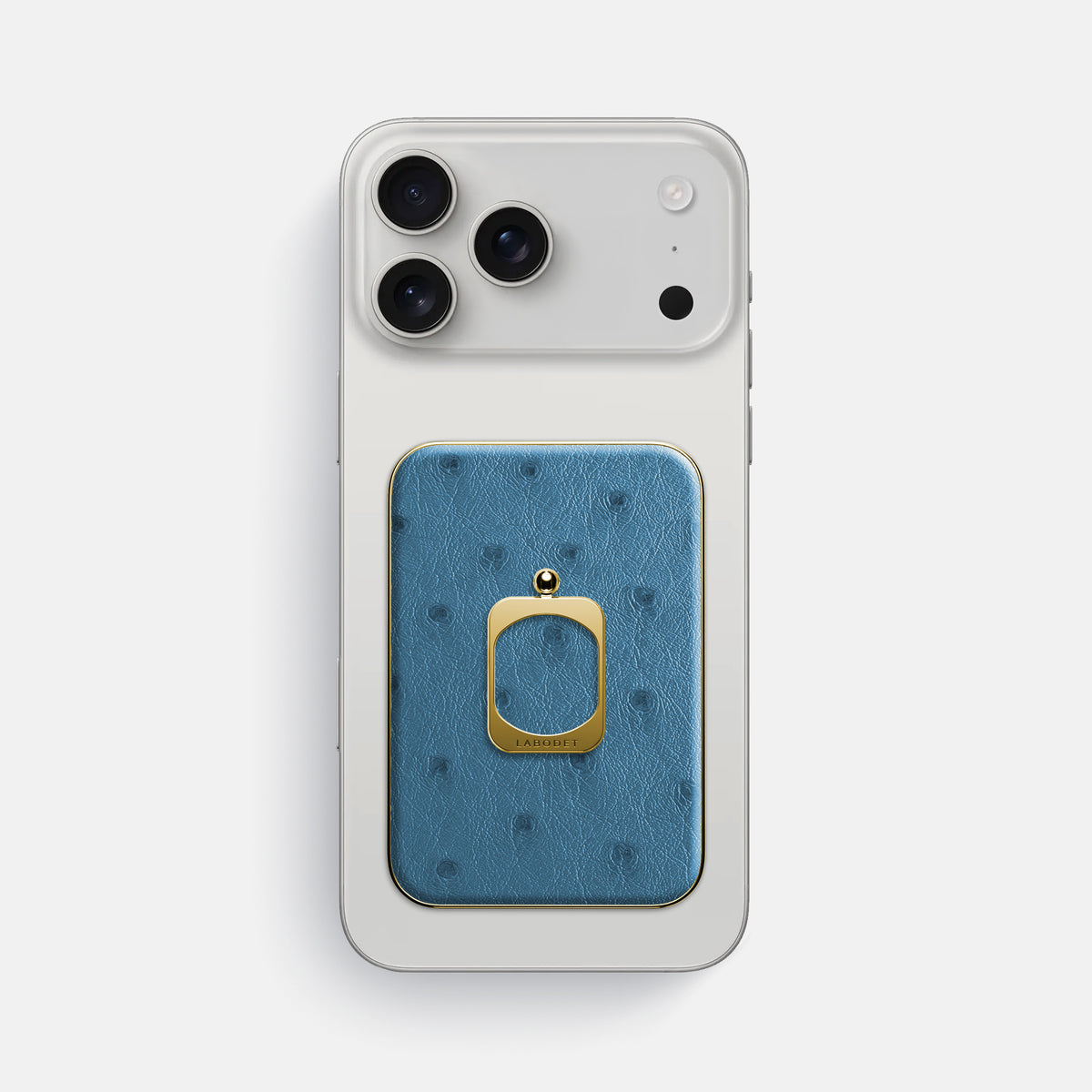 MagSafe Ring For iPhone 17 Pro Max In Ostrich -2 | Blue-Jeans-Gold