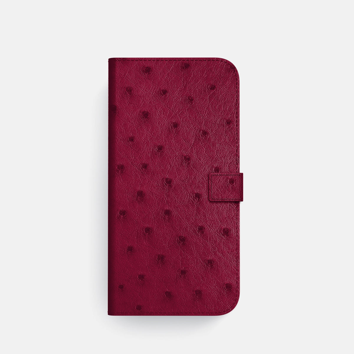 Folio Case with Clasp For iPhone 18 Pro In Ostrich -4 | Bordeaux-Black