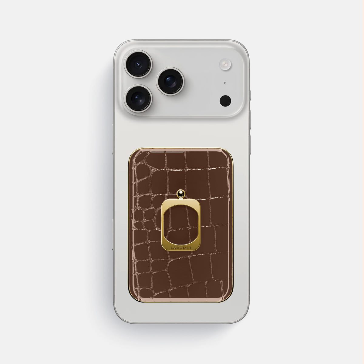 MagSafe Ring For iPhone 17 Pro Max In Shiny Alligator -2 | Brown-Gold