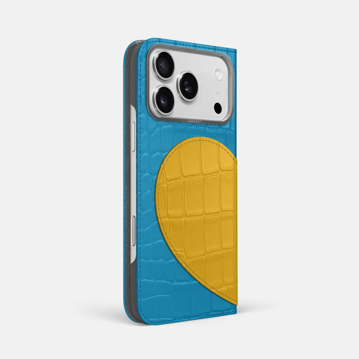 Folio Case With Heart For iPhone 18 Pro Max In Alligator -1 | Curaçao-Blue-Steel